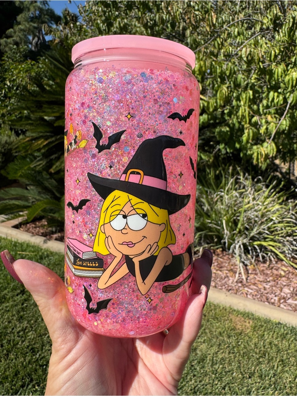 Lizzie McGuire Halloween Witch snow globe glass Tumble 16oz